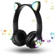 Бездротові навушники з котячими вушками Bluetooth Cat STN-23 з мікрофоном, AUX, LED підсвічування чорні Black - зображення 3