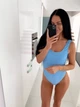Женский совместный купальник жатка Beach Bikini голубой Varleinsar размер L - зображення 4