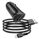 Зарядне автомобільне HOCO Z39 Farsighted QC3.0 (2USB 3A 18W) Lightning Чорний - изображение 1