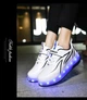 Роликовые кроссовки для мальчиков с LED подсветкой белые с черным на 2-х колёсах (LR 1264) 30(19см) - изображение 4