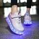 Роликовые кроссовки для девочек с LED подсветкой белые с розовым на 2-х колесах (LR 1263) 32(20,5см) - изображение 7