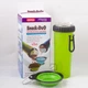 Бутылка с двумя секциями для воды и корма 2в1 720 мл Dexas Snack Duo Зеленая Двойная со складной миской для собак и кошек - изображение 5