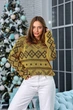 Fashions • Джемпер жіночий з етно візерунком Заріна Fashions 44-50 гірчиця (5212-гу) - зображення 1