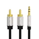 Кабель Vention AUX 3.5 mm M - 2xRCA M, 0.5 m, Black (BCFBD) - зображення 2