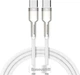 Kabel Baseus Cafule Series Metal Data Cable Type-C to Type-C 100 W 1 m White (CATJK-C02) - obraz 1