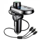 Трансмиттер FM MOD. CAR Q15 BT, с проводами: Type-C, MicroUSB, Lightning, черный - изображение 1