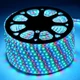 Світлодіодна LED стрічка 5050 RGB 220V, дюралайт бухта 100м кольорова UKC 1091LK - зображення 3