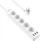 Сетевой фильтр-удлинитель RZTK Power Strip 5+3 USB-A White (PS-5A/W) 2 м - изображение 1