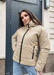 Женская куртка зимняя c капюшоном из эко кожи KML 007 S (42-44) Светло-бежевый (K 007/3 A) - изображение 3