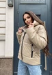 Женская куртка зимняя c капюшоном из эко кожи KML 007 S (42-44) Светло-бежевый (K 007/3 A) - изображение 5