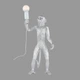 Лампа настільна LEVISTELLA Monkey срібна у вигляді стоячої мавпочки - зображення 1