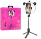 Кільцева лампа зі штативом триподом BOROFONE BY6 PerfectPic fill light live broadcast holder black - зображення 2