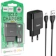 Зарядний пристрій Hoco C72Q 18W (QC3.0) порт USB+ кабель USB-microUSB Black (26416) - зображення 1