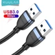 Кабель 2 х USB 3.0 Type-A (1m) подовжувач для комп'ютера ноутбука KUULAA KL-X45 Black - зображення 1
