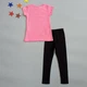 Летний костюм Hacali kids для девочки 128-134 см Розовый/черный 18741 - изображение 3