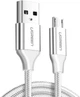 Кабель Ugreen US290 USB 2.0 to Micro Cable Nickel Plating Aluminum Braid 2A 1.5 м White (60152) - изображение 1