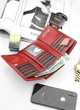 Кошелек премиум женский кожаный STEVENS, красный, 8,5 х 14,5 х 4 см (02LEAF-108 RFID) с защитой RFID - изображение 7