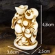 Статуэтка Нэцкэ Хотэй Слиток на плече Netsuke Гипс 4,8x3.8x2,5 см Бежевый (00664) - изображение 4