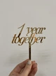Топер фігурка на торт дзеркальний двосторонній Manific Decor "1 year together" Manific Decor - зображення 2