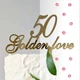 Топер фігурка на торт дзеркальний двосторонній "50 Golden love " Manific Decor - зображення 1