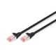 Патч-корд 0.25м, CAT 6 S-FTP, AWG 27/7, LSZH, Black Digitus (DK-1644-0025/BL) - изображение 1