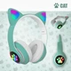 Беспроводные наушники с кошачьими Ушками Bluetooth Cat STN-23 с микрофоном, AUX, LED подсветка зеленый Green - изображение 1