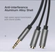Кабель UGREEN AV123 3.5mm Male to 2x3.5mm Female 20cm Black (10532) - зображення 4