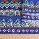 Деко лен полосы и узоры зелено-голубые, синий, ш.150 (20501.007) - изображение 2