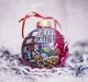 Новогоднее Украшение Новогодний Красный шар с Петриковской росписью для бабушки UAMAZE 10см - изображение 3