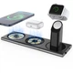 Беспроводная зарядка подставка док-станция Micronik 3в1 для IPhone/Apple Watch/AirPods/Samsung/Xiaomi Qi Fast Wireless Charging Dock Pad 3-in-1 15W Black - изображение 3