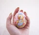 Авторское Пасхальное розовое деревянное яйцо "Цыпленок с яйцом" UAMAZE 6х4см - изображение 11