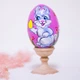 Авторское Пасхальное розовое детское деревянное яйцо "Зайка" UAMAZE 6х4см - изображение 1