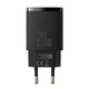 Мережевий зарядний пристрій Baseus Compact Quick Charger USB+Type-C 20W Чорний (CCXJ-B01) - зображення 2