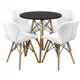 Комплект кухонной мебели Jumi Black and White PU Cтол + 4 стула - изображение 4