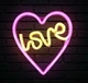Настенный неоновый светильник ночник надпись Side Love Сердце розовый - изображение 3