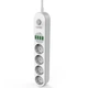 Сетевой фильтр LDNIO SE4432, 4 Розетки + 4 USB, 2 м, сечение 3х0,75мм, White, Box - изображение 2
