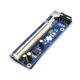 Riser PCI-EX, x1=>x16, 4-pin MOLEX, SATA=>4Pin, USB 3.0 AM-AM Синій - зображення 2