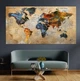 Картина на холсте карта мира бежевый world map 60х110 см - изображение 2