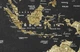 Картина на холсте карта мира черная world map 60х110 см - изображение 4
