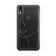 Чехол iPhone Xr силиконовый с минималистичным рисунком линий лица - Gisolo - изображение 1