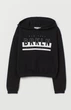 Худі H&M 170 см чорне з написом - зображення 1