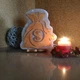 Соляной светильник "Мешок денег". Желтая подсветка. Цветная нашивка - изображение 2