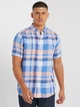Koszula GANT Linen Madras Reg 3013621 S niebieska (7325705716449) - obraz 1