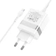 Мережевий зарядний пристрій Hoco N21 PD30W + QC3.0 + кабель Type-C to Lightning - White - зображення 6