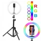 Кольцевая Лампа 26 см RGB со штативом на 2м лампа для селфи лампа для тик тока, блогерська лампа - изображение 5