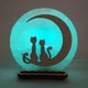Соляная лампа-ночник Saltlamp Котики на Луне диаметром 12 см Синий (123741) - изображение 1