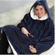 Толстовка-плед с капюшоном и рукавами Huggle Hoodie One Size Синий 1634105228 - изображение 3