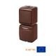 1-кл. вимикач+розетка IP54 Karlik 4WGHP-1s 16A 250V Коричневий із заземленням, кришкою "зовнішній" (мікс вертикальний накладний) - зображення 1