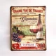 Металлическая табличка "Grand Vin De France" для декора дома, декор стен, декор комнаты, винтаж, кафе - изображение 1