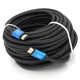 Кабель Merlion HDMI-HDMI 4Kx2K Ultra HD, 25.0m, v2,0, круглый Black, коннектор Blue, Blister-box, Q10 - изображение 3